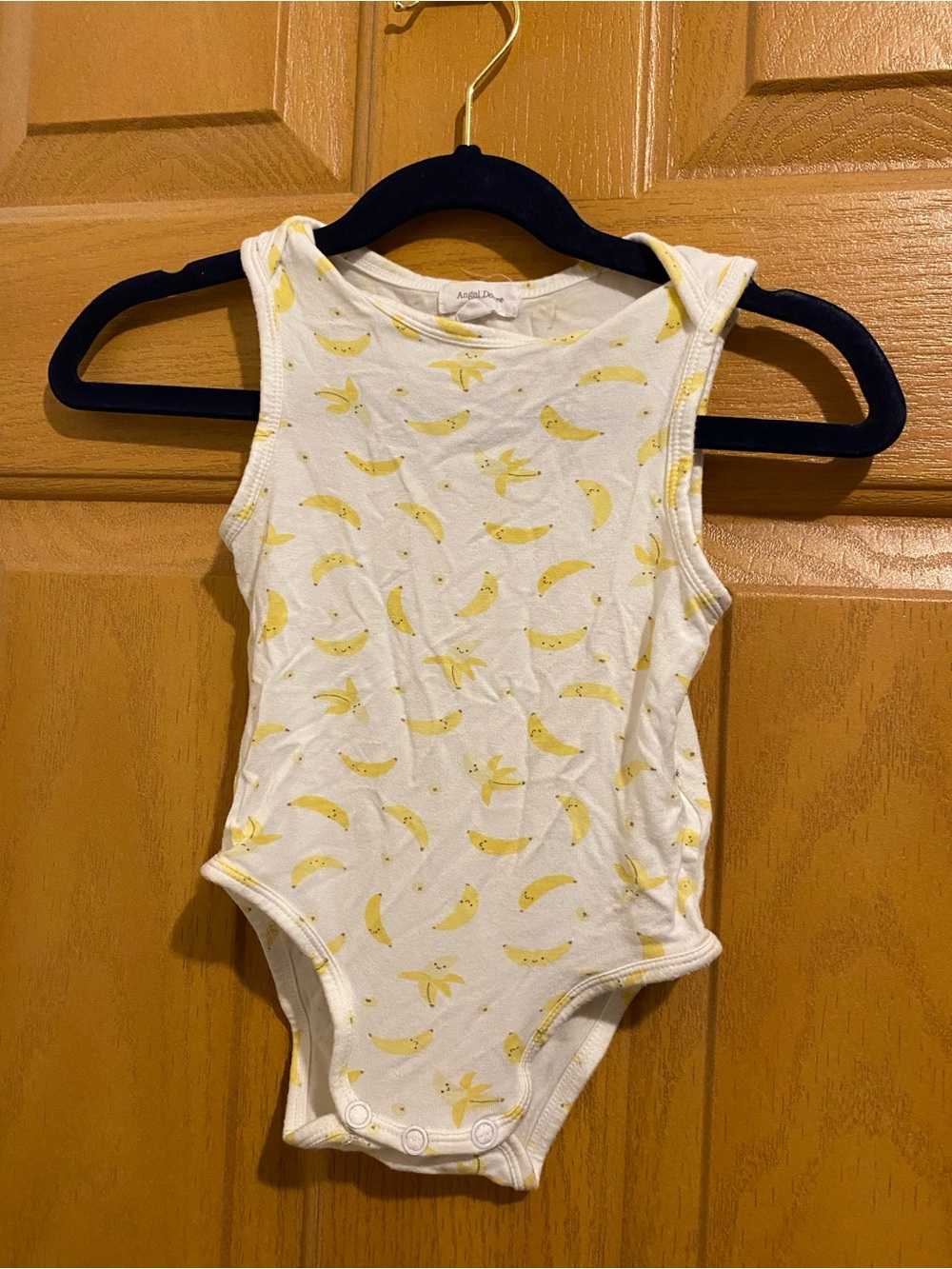 Angel Dear White & Yellow Banana Print Tank One-Piece